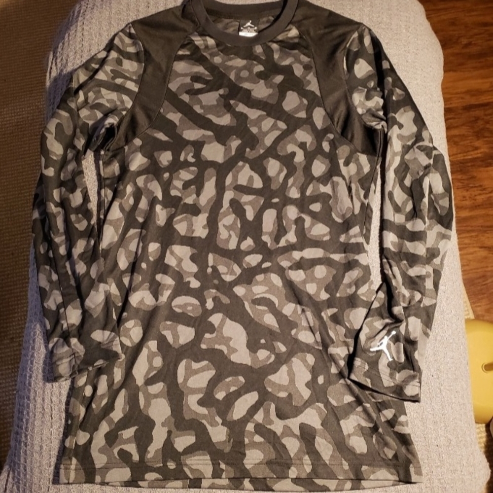 Nike Dri-FIT Black and Gray Elephant Camouflage Tee